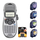 Combo Rotulador Letratag Dymo Plus Lt100h 4fita Suporte Pilh