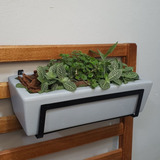 Combo Suporte + Vaso Floreira Para Plantas Jardim Vertical Cor Cinza Liso