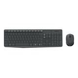 Combo Teclado E Mouse Sem Fio Logitech Mk235 Usb Abnt2 Preto