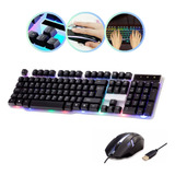 Combo Teclado Mouse Gamer Led Usb Setup Jogos Pc Notebook