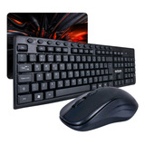 Combo Teclado Mouse Sem Fio Wireless Mousepad Pc Notebook 
