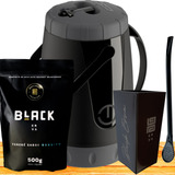 Combo Tereré Garrafa Lisa Cuia Bomba Black Erva Mate Sabores