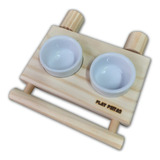 Comedouro Duplo. Potes De Porcelana De 30ml.