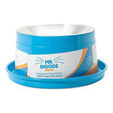 Comedouro Elevado Anti-formiga Para Gatos Mr.bigode 140ml Cor Azul