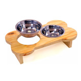 Comedouro Para Gato E Cachorro Pet Elevado Duplo 2 Potes