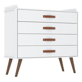 Cômoda 4 Gavetas Quarto Bebe Infantil Fantasia Branco