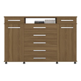 Cômoda 7 Gavetas 2 Portas Com Rodízios London Demóbile Wt