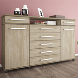 Cômoda 7 Gavetas 2 Portas Com Rodízios London Eewt