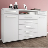 Cômoda 7 Gavetas 2 Portas Com Rodízios London Eg