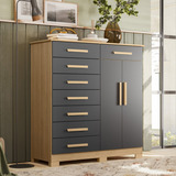 Cômoda 8 Gavetas 2 Portas Albatroz Verona Com Cabideiro 