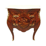 Cômoda Bombê 02 Gavetas Madeira Marchetada Francesa Luxo
