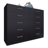 Comoda Casal 10 Gavetas Preto 
