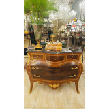 Cômoda Classico Colonial Bombê Machetado Bronze Marmore Luxo