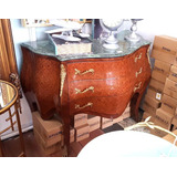 Cômoda Colonial Bombê Marchetaria Radica Madeira De Lei Luxo