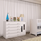 Cômoda De Bebê 1 Porta 5 Gavetas Evolution Tcil Ae