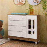 Cômoda Infantil 1 Porta 4 Gavetas Ariel Carolina Baby Ffwt