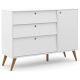 Cômoda Infantil Com Porta Retro Gold Branco Soft Eco Wood 