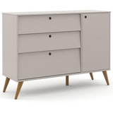Cômoda Infantil Com Porta Retro Gold Cinza Eco Wood Matic