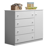Cômoda Infantil Quarto Bebê Helena Porta 4 Gav Bco Phoenix