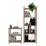 Cômoda Vazada Resistente De Madeira 140cm Para Guardar Roupa Cor Pinus