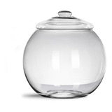 Compoteira Grande Com Tampa Bomboniere Vidro Para Decoração