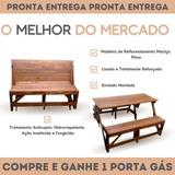 Compre Banco Que Vira Mesa 1,50m Ganhe Porta Gás Madeira Top