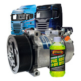 Compressor Ar Cond Caminhão Scania 8275 8295 Polia 10pk 24v