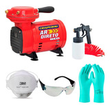  Compressor Ar Direto Bivolt + Kit De Pintura Chiaperini Red