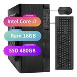 Computador Cpu Intel Core I7 16gb Ssd 480gb + Kit Strong Tec