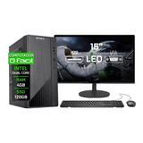 Computador Fácil Completo Dual-core 4gb Ssd 120gb Monitor 15