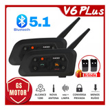 Comunicador Capacete V6 Plus 2 Unidades / Par Bluetooth 5.0 