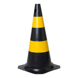 Cone 50 Cm Em Pvc P/ Sinalização Segurança Preto E Amarelo