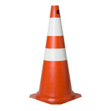 Cone De Sinalização 75cm Branco/laranja -