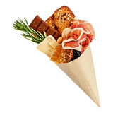 Cone Em Lâmina De Madeira 18cm Biodegradável - 100un