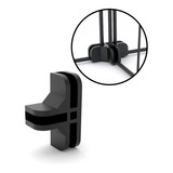 Conectivo N4 Conector T Estante Balcão Vidro 4mm Preto 40 Pç