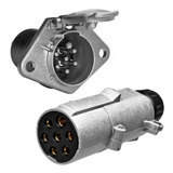Conector Elétrico Tomada Carretinha Reboque Alumínio 7 Pinos