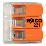 Conector Emenda Wago 3 Vias 4mm Transparente-221-413 - 10 Pç