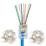 Conector Macho 100 Peças Plug Rj45