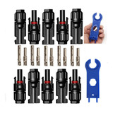Conector Mc4 Painel Solar Fotovoltaico 5 Pares + 1 Chave Cor Preto