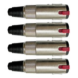 Conector P10 Fêmea Linha Stereo- Wireconex - Kit 04 Unidades