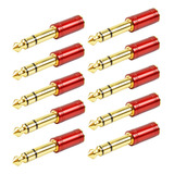 Conector P2/p10 Macho Santo Angelo Plug Adaptador P2 / P10 Kit X 10u Vermelho