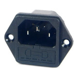 Conector Painel De Força C14 Com Porta Fusível 10 Amperes 