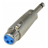 Conector Plug Adaptador Xlr Cannon Fêmea Para P10 Macho Mono