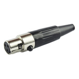 Conector Plug Mini Xlr Femea 3