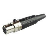 Conector Plug Mini Xlr Femea 4