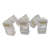 Conector Plug P/ Cabo Rede Rj45 Cat5e Kit C/ 50 Peças