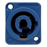 Conector Powercon Fêmea Painel Azul Tipo Neutrik 20a Audio 