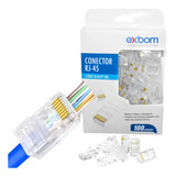 Conector Rj45 Macho Cat6 Cat5e Cabo Rede Ez Crimp Vazado 100