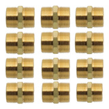 Conexão Niple Duplo Latão Rosca 1/2 Npt Caixa 12 Unidades