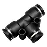 Conexão Pneumática Rápida 10mm Preta Tee Tubo X Tubo Put10